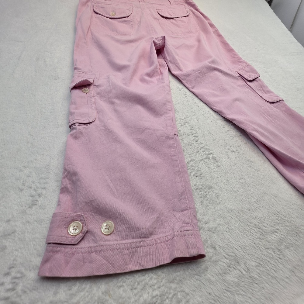 Lauren Ralph Lauren Pink Cargo Cropped Pants Women's Size 6 Wide Leg Utility - Picture 7 of 8